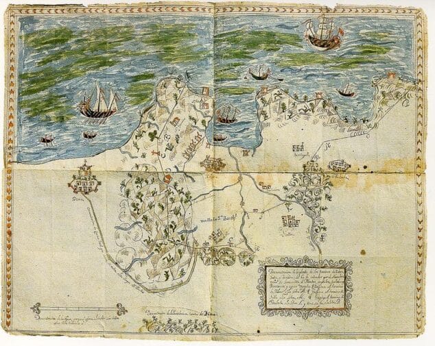 Abbildung: Karte aus dem herzoglichen Archiv von Medinaceli mit einem vorgeschlagenen Grenzverlauf von Xàbia vor der Teilung im Jahr 1737