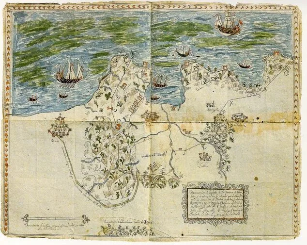 Imagen: Plano conservado en el Archivo Ducal de Medinacelicon una propuesta de término de Xàbia anterior a la partición del año 1737