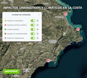 Mapa del informe de Greenpeace