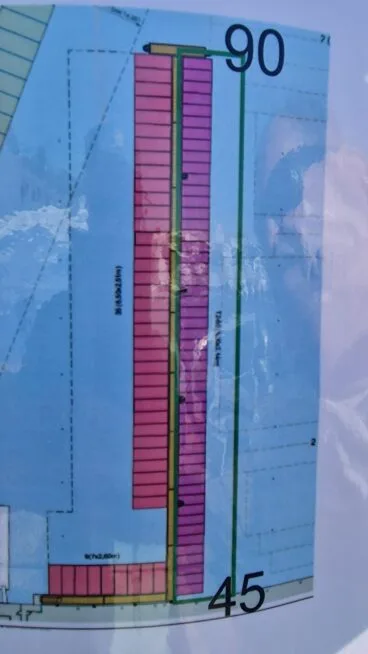 Plano de los amarres del 45 al 90 en el P-6