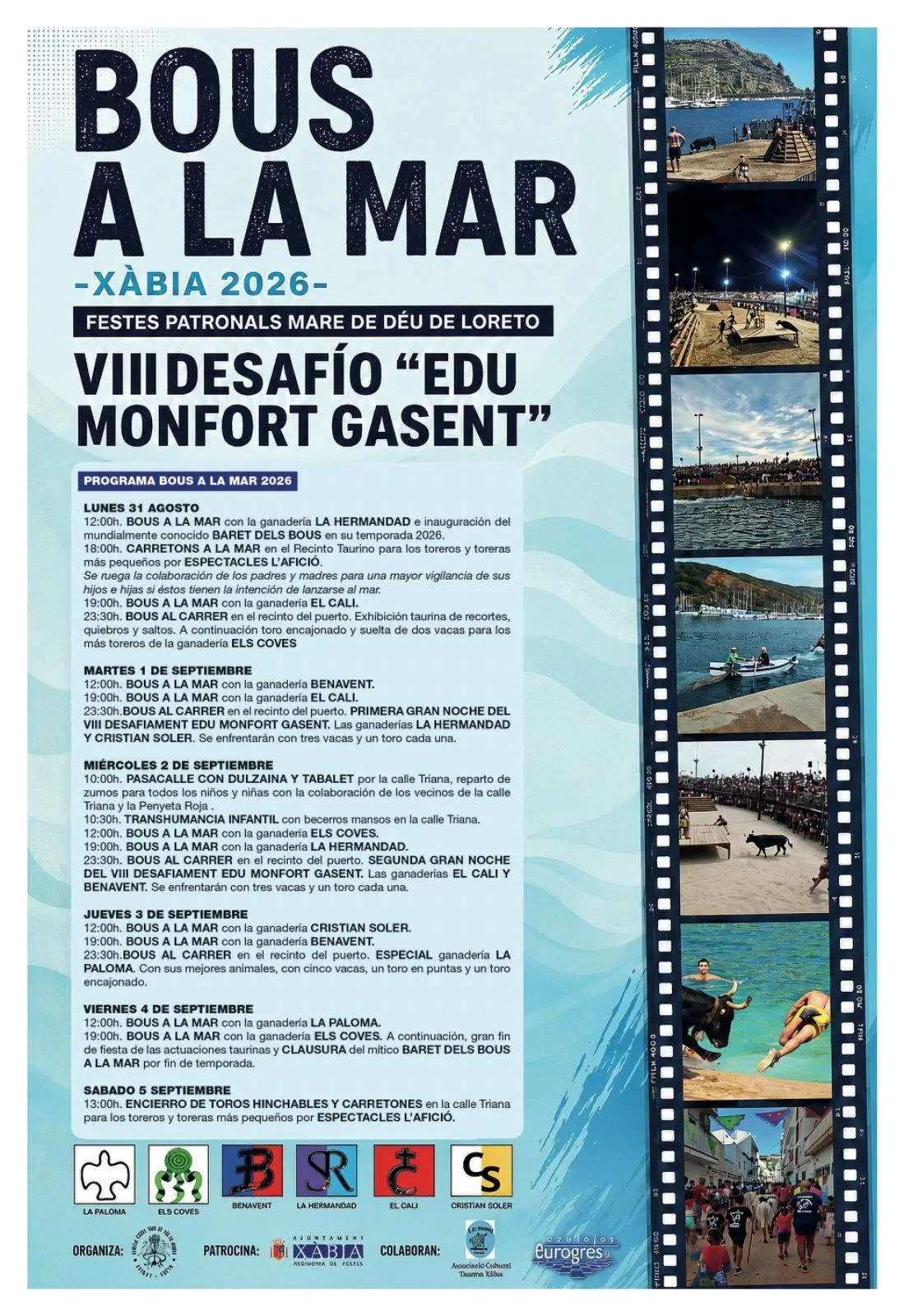 Programación taurina -Bous a la Mar Xàbia 2026