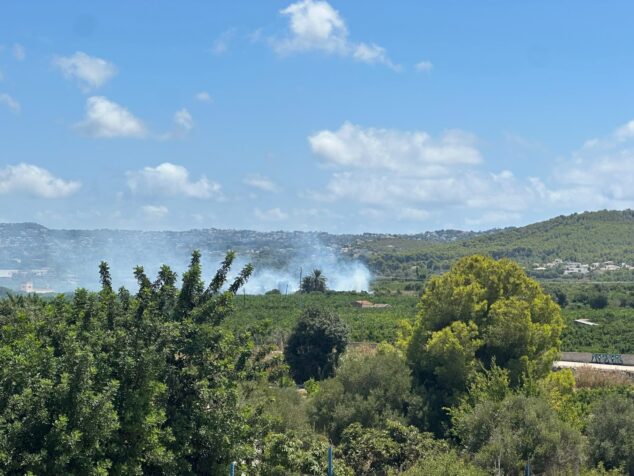 Imagen: Se declara un incendio en una parcela de Xàbia