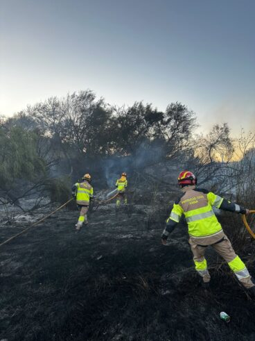 Bomberos realizando las labores de extinción (1)