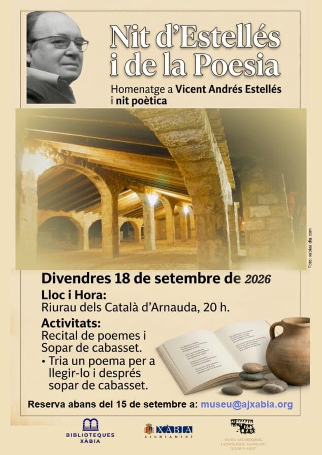 Imagen: Cartel actividades de la Nit d'Estellés a Xàbia