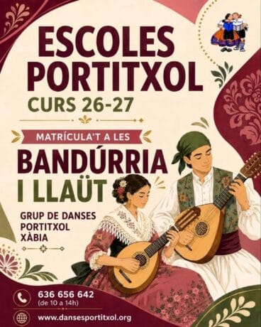 Cartel de los cursos de Escoles Portitxol