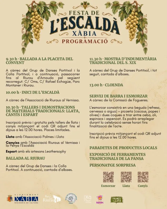 Imagen: Cartel de actividades en la Festa de l'Escaldà 2026