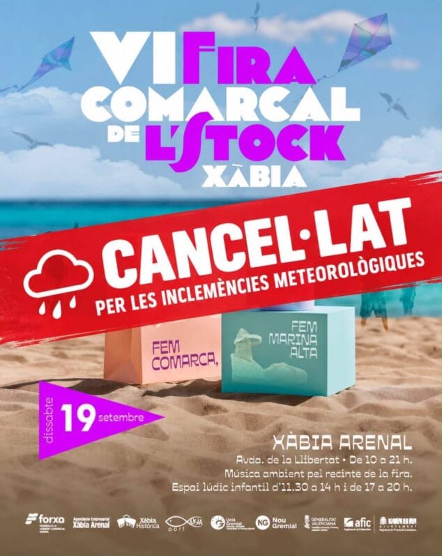 Imagen: Cartel de la cancelación de la feria de Stock