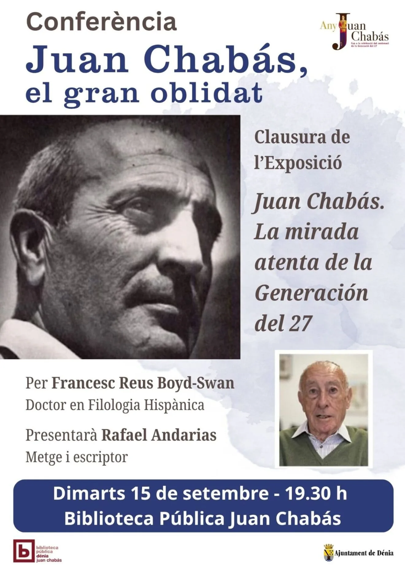 Cartel de la conferencia sobre Juan Chabás