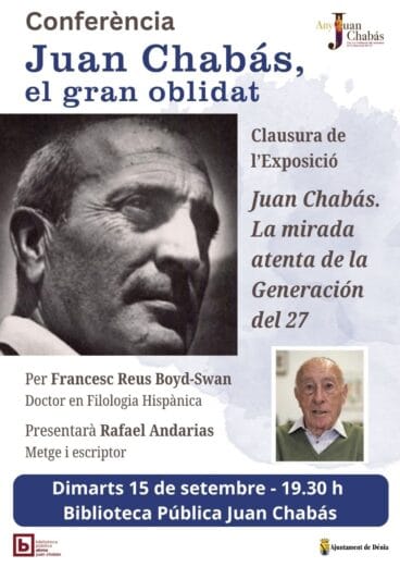 Cartel de la conferencia sobre Juan Chabás