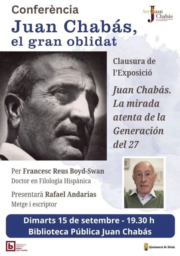 Imagen: Cartel de la conferencia sobre Juan Chabás