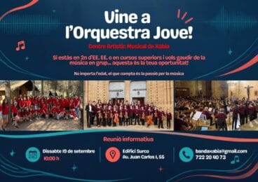 Cartel de la convocatoria para nuevos músicos a la Orquestra Jove de Xàbia