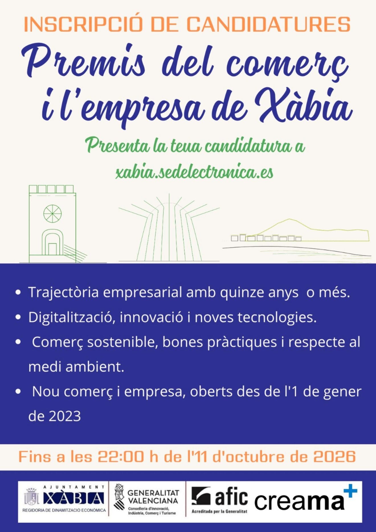 Cartel Premis del Comerç i l'Empresa de Xàbia 2026