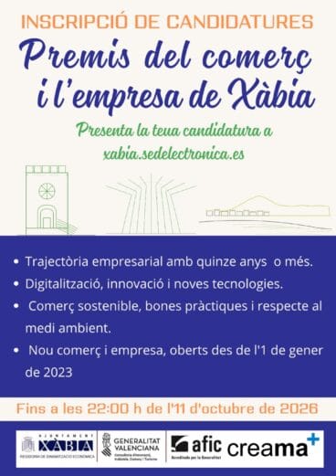 Cartel Premis del Comerç i l’Empresa de Xàbia 2026