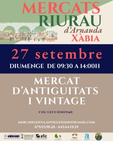 Cartel promocional del Mercat d’Antiguitats i Vintage en Xàbia