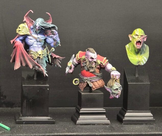 Imagen: Los tres bustos ganadores de Héctor Margalejo en los Freak Wars de Madrid