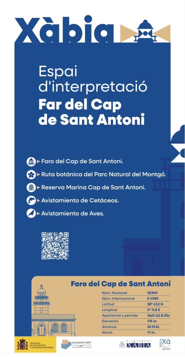 Imagen: Información del nuevo espacio de Interpretación del Faro del Cap de Sant Antoni de Xàbia