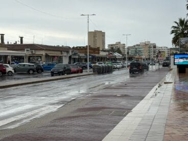 La zona del Arenal tras la lluvia