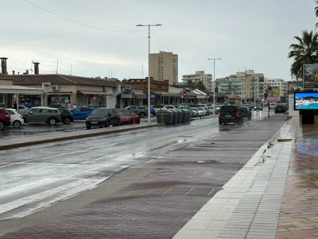 Imagen: La zona del Arenal tras la lluvia