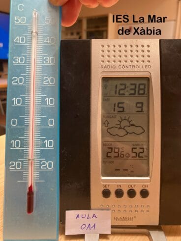 Medición de temperatura en las aulas del IES La Mar de Xàbia
