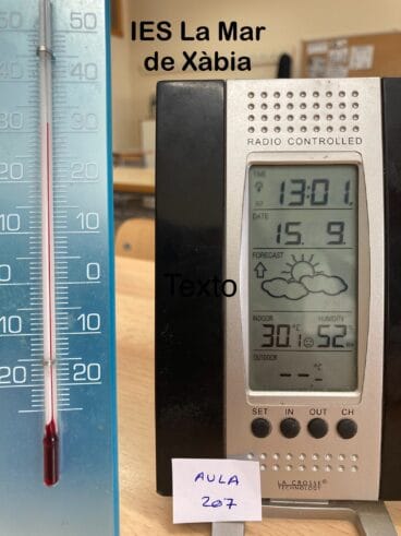 Medición de temperatura en las aulas del IES La Mar de Xàbia