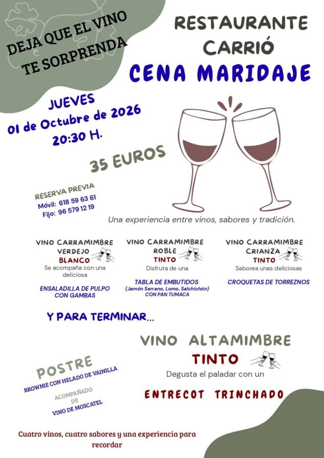 Imagen: Menú Maridaje 2026