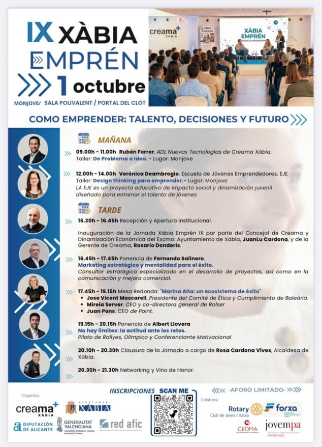 Imagen: Programación de Xàbia Emprén 2026