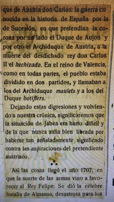 Recorte de prensa sobre el saqueo de Xàbia | Foto AMX