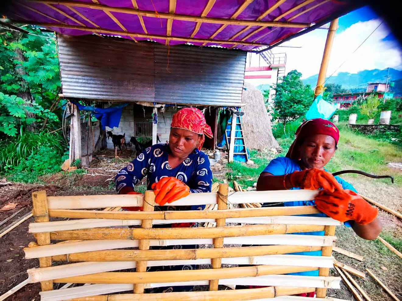 Trabajos de reconstrucción en Nepal