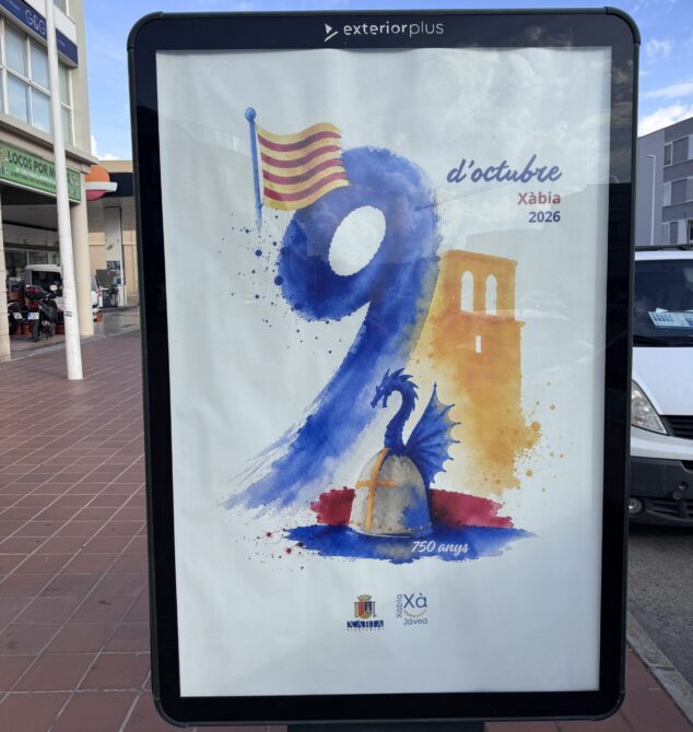 Imagen: Cartel 9 d'Octubre en los mupis de Xàbia