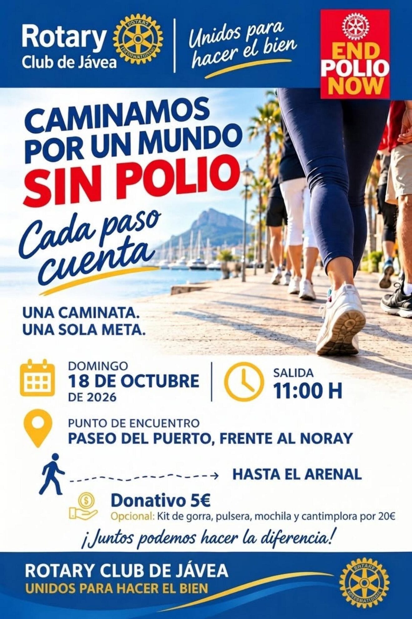Cartel Caminata End Polio Now Jávea 2026