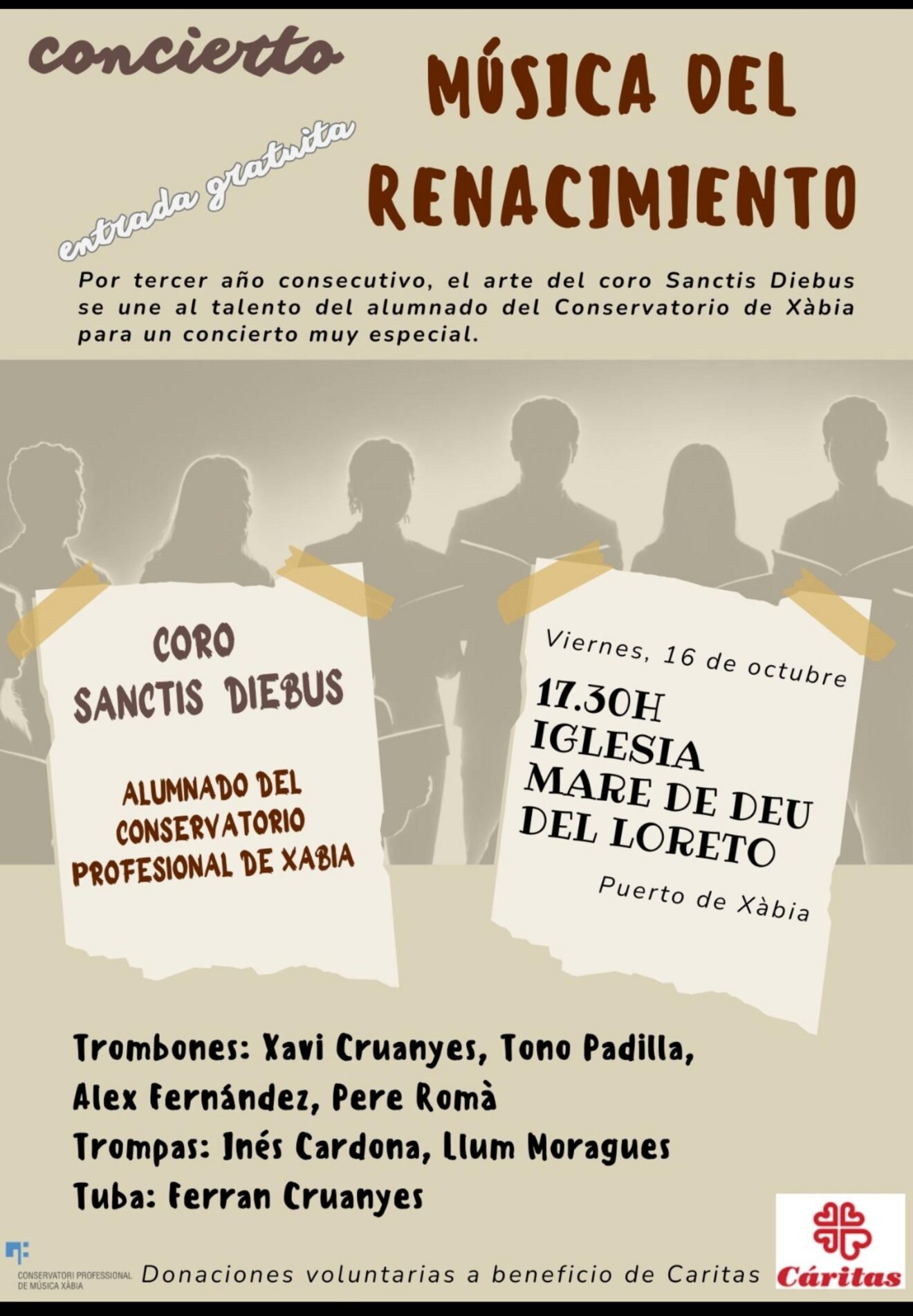 Cartel del concierto 'Música del Renacimiento' en Xàbia