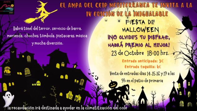 Imagen: Cartel de la Fiesta de Halloween en el CEIP Mediterrània