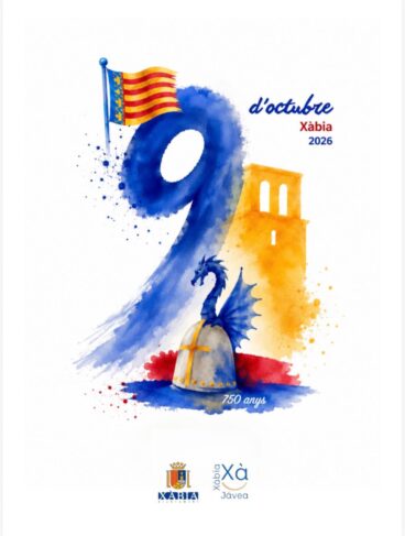Cartel del 9 d’octubre modificado con la bandera valenciana