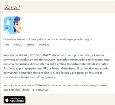 Información de la App Xarra