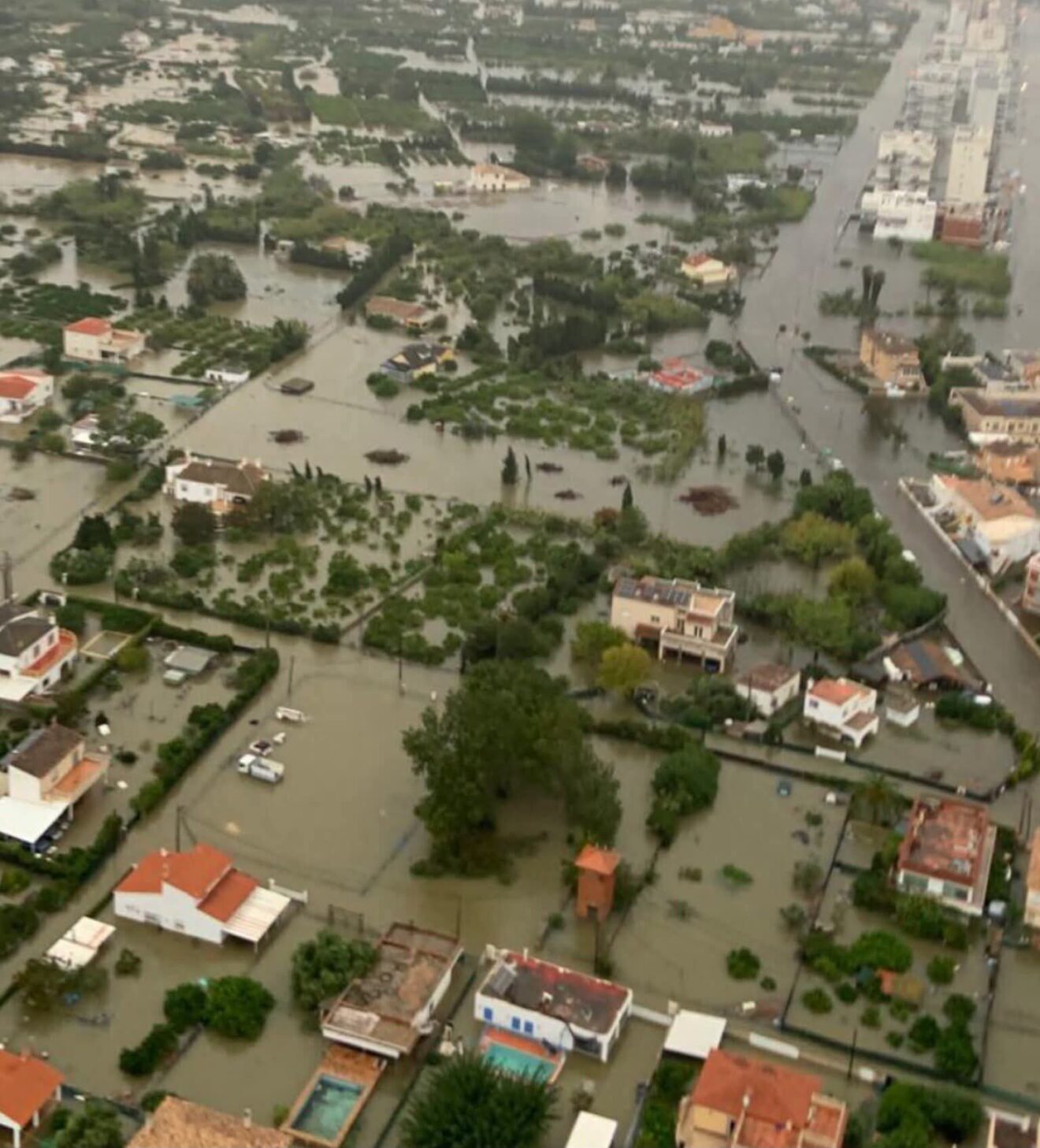 La zona de Oliva inundada tras la DANA Adam