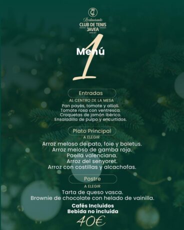 Menú 1 para grupos