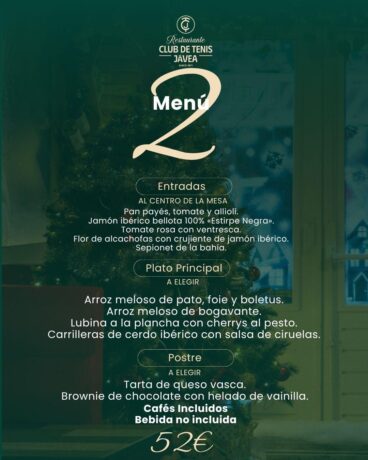 Menú 2 para grupos