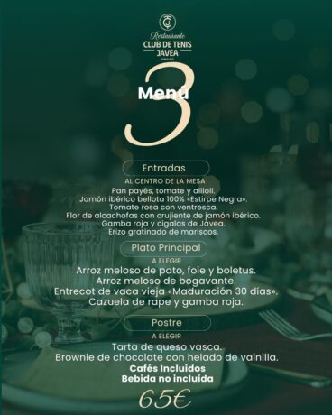 Menú 3 para grupos