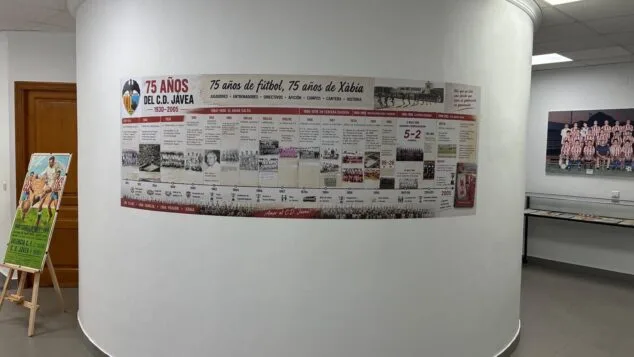 Imagen: Panel cronológico de la historia del CD Jávea