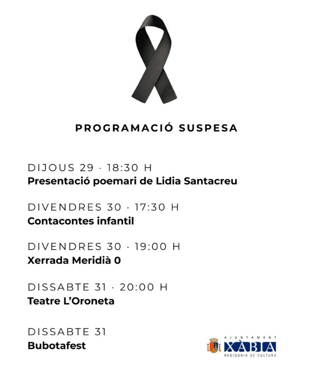 Imagen: Programación cultural y festiva suspendida en Xàbia