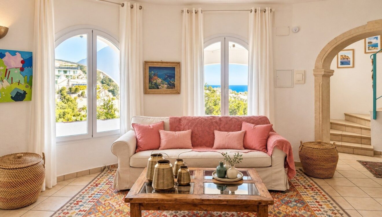 Salón con ventanales