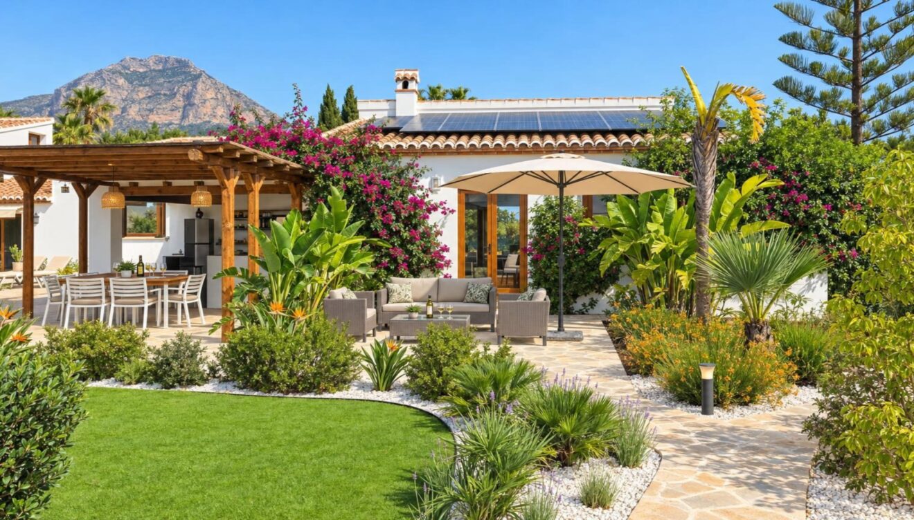 Villa con zona ajardinada