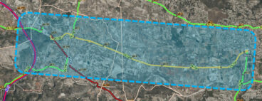 Zona de actuación de mejora vial en la CV-734